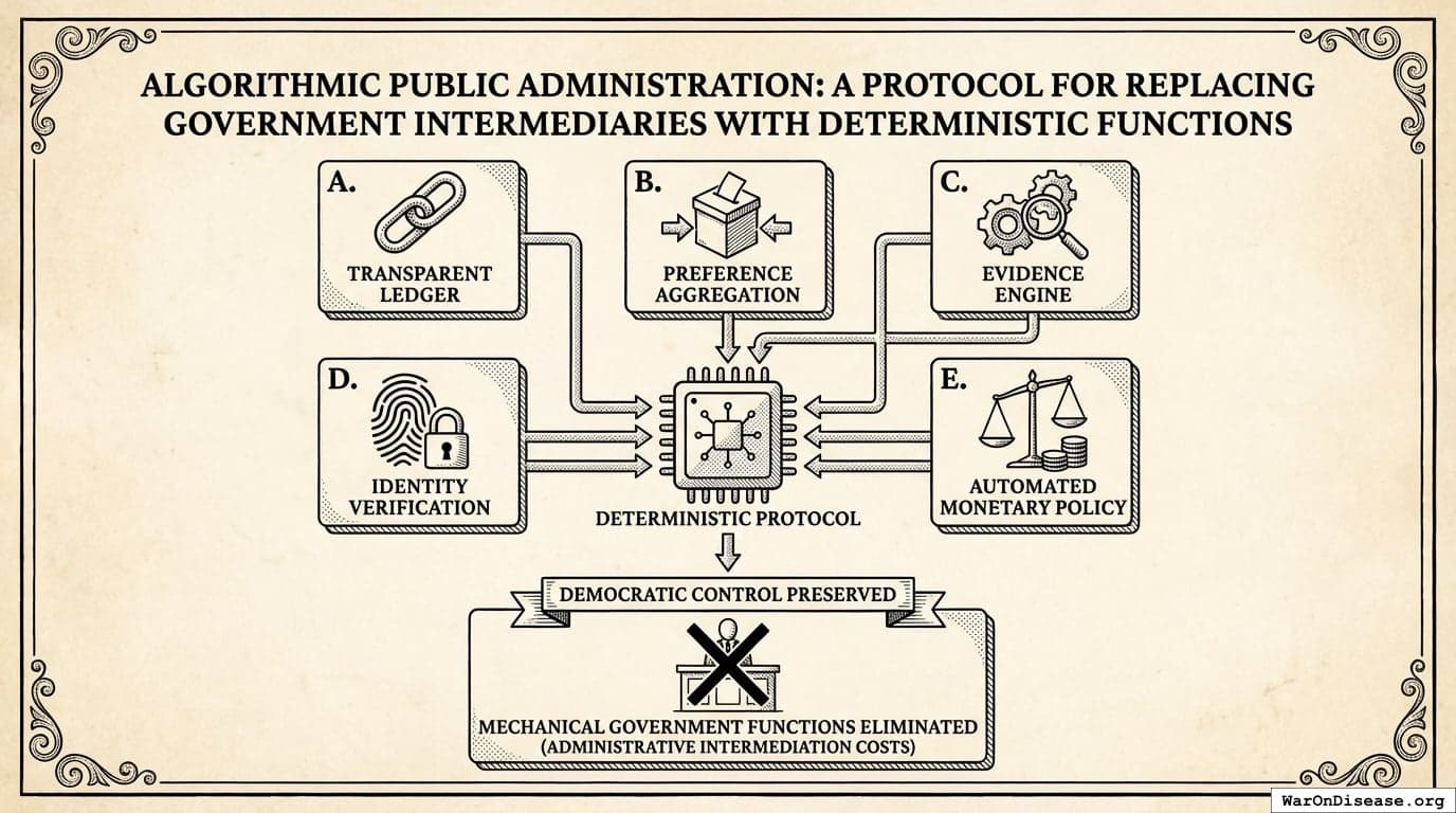 Algorithmic Public Administration: A Protocol for Replacing Government Intermediaries with Deterministic Functions