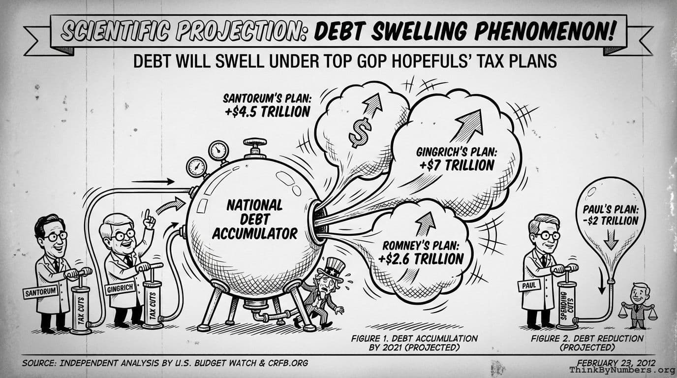 Debt Will Swell Under Top GOP Hopefuls' Tax Plans