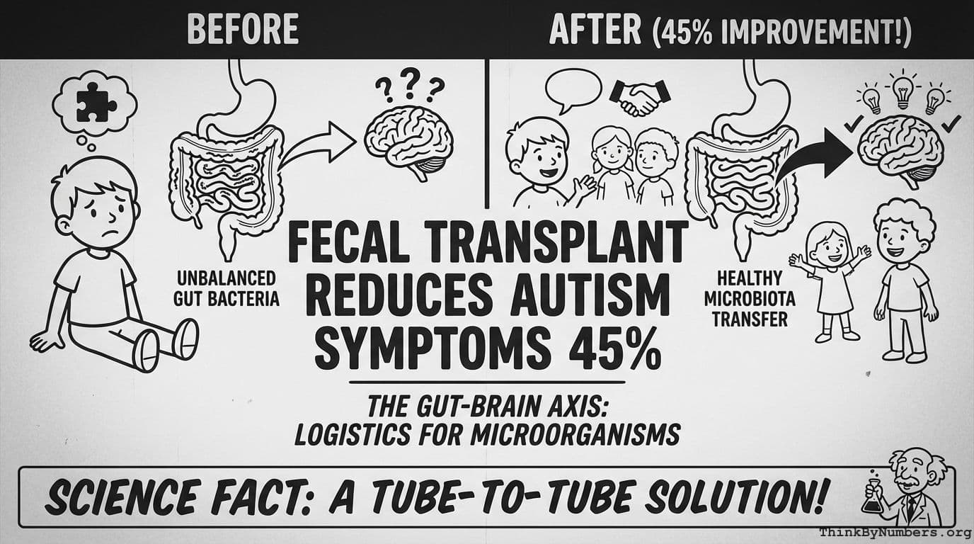 Fecal Transplant Reduces Autism Symptoms 45%