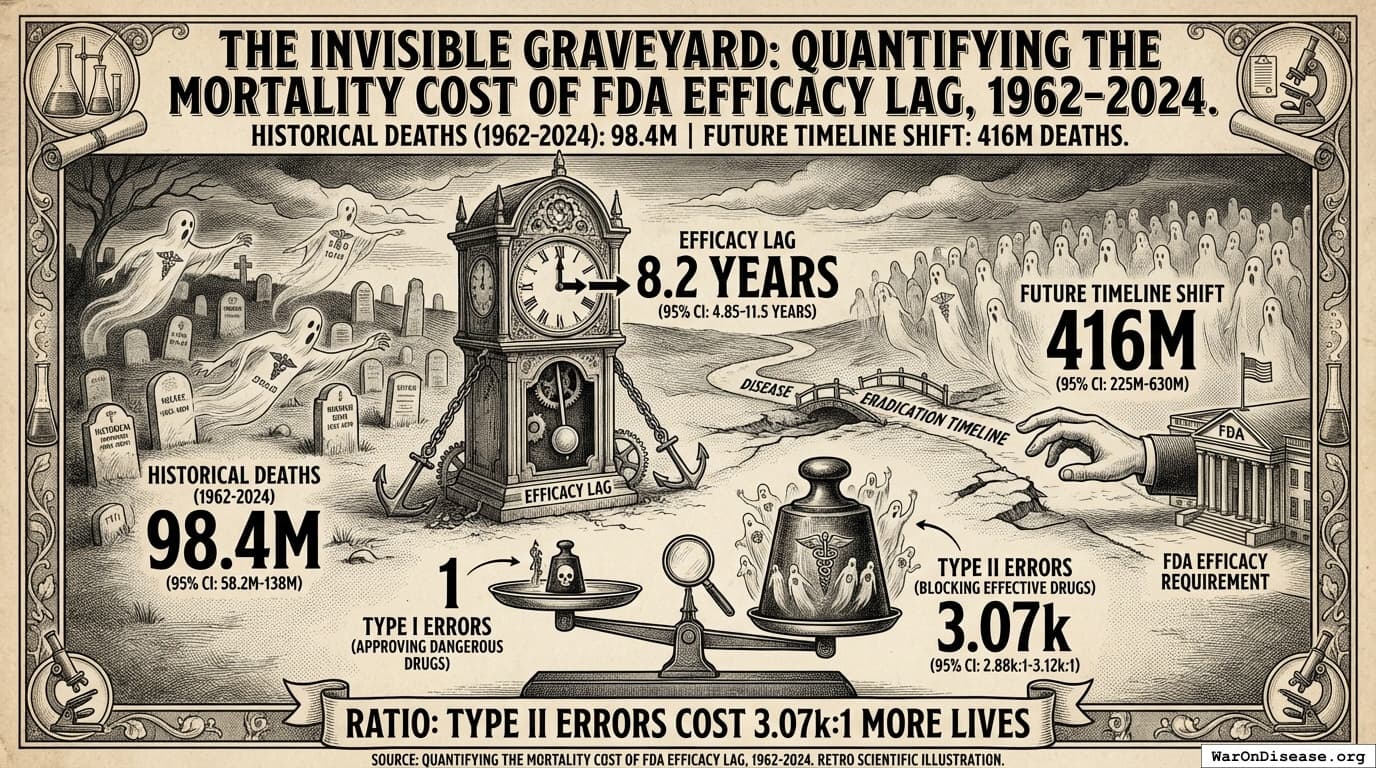 The Invisible Graveyard: Quantifying the Mortality Cost of FDA Efficacy Lag, 1962-2024