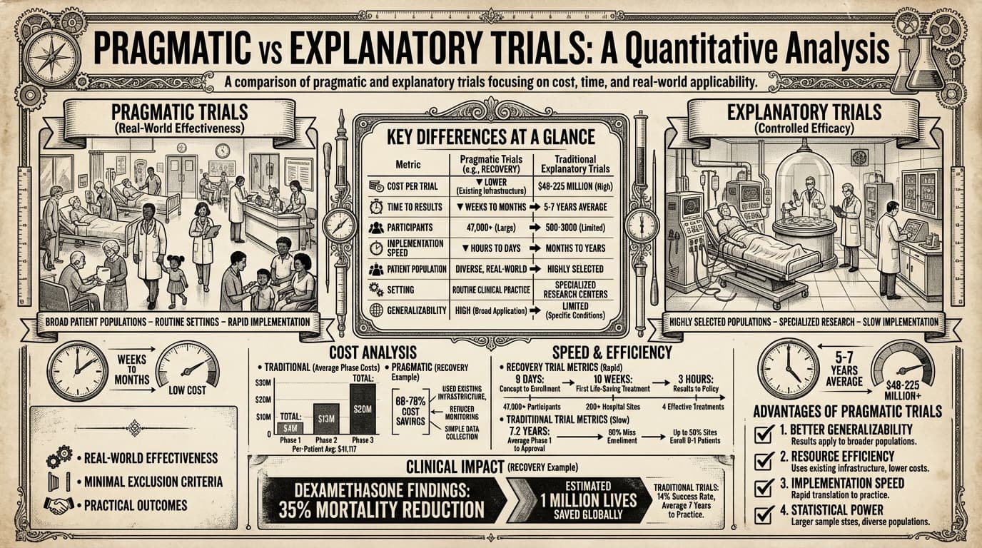 Pragmatic vs Explanatory Trials: A Quantitative Analysis