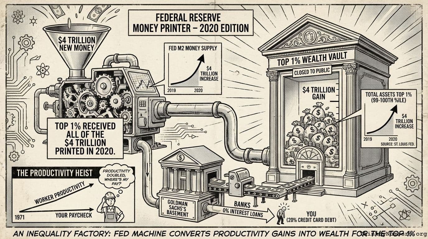 Top 1% Received all of the $4 Trillion Printed in 2020