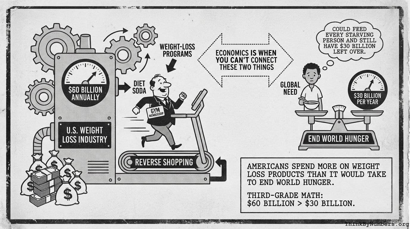 Americans Spend More on Weight Loss Products Than It Would Take to End World Hunger