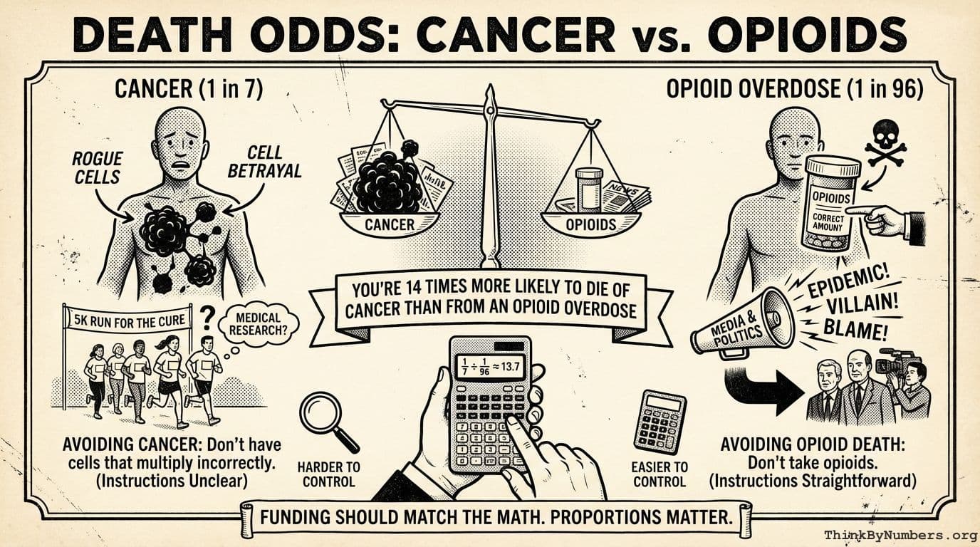 You're 14 Times More Likely To Die of Cancer Than From an Opioid Overdose