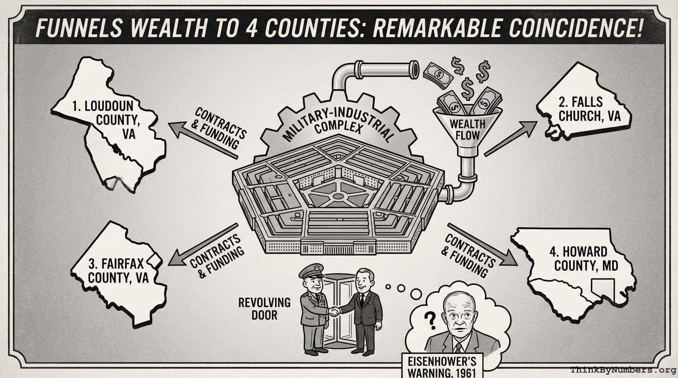 Military-Industrial Complex Funnels Wealth to 4 Counties