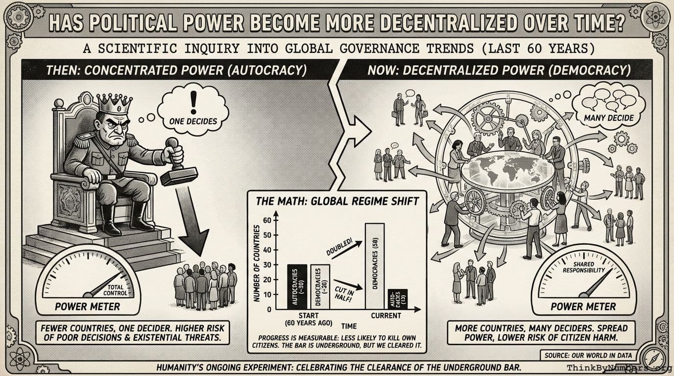 Has political power become more decentralized over time?