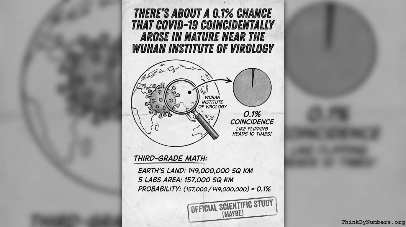 There's about a 0.1% Chance that COVID-19 Coincidentally Arose in Nature near the Wuhan Institute of Virology