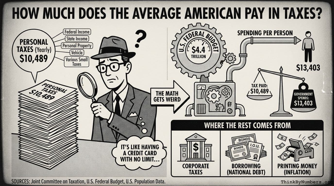 How much does the average American pay in Taxes?